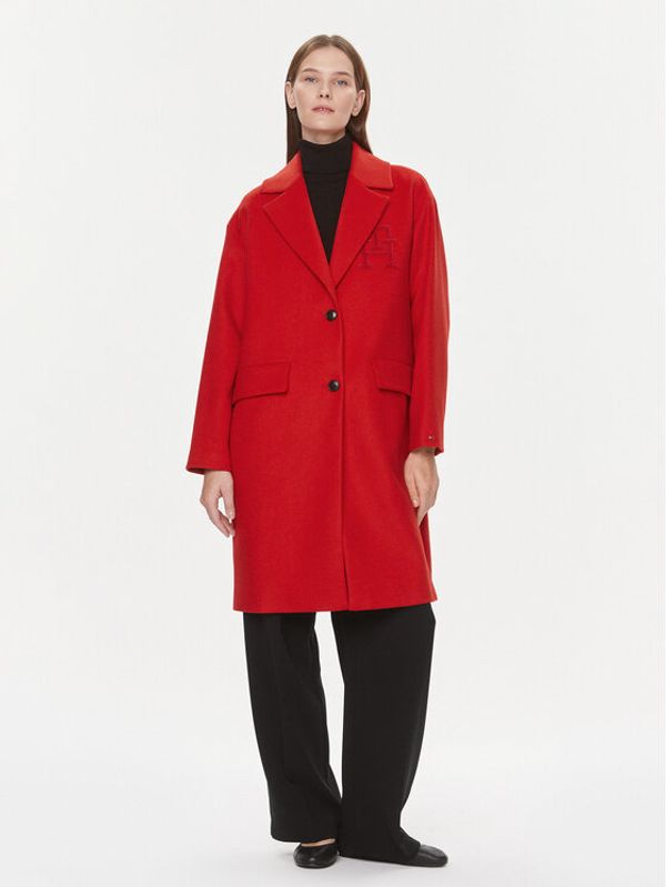 Tommy Hilfiger Tommy Hilfiger Vuneni kaput WW0WW39756 Narančasta Regular Fit