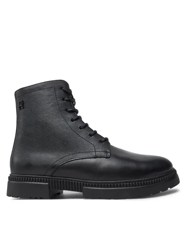 Tommy Hilfiger Tommy Hilfiger Zimske čizme Comfort Tl Texture Lth Boot FM0FM05182 Crna