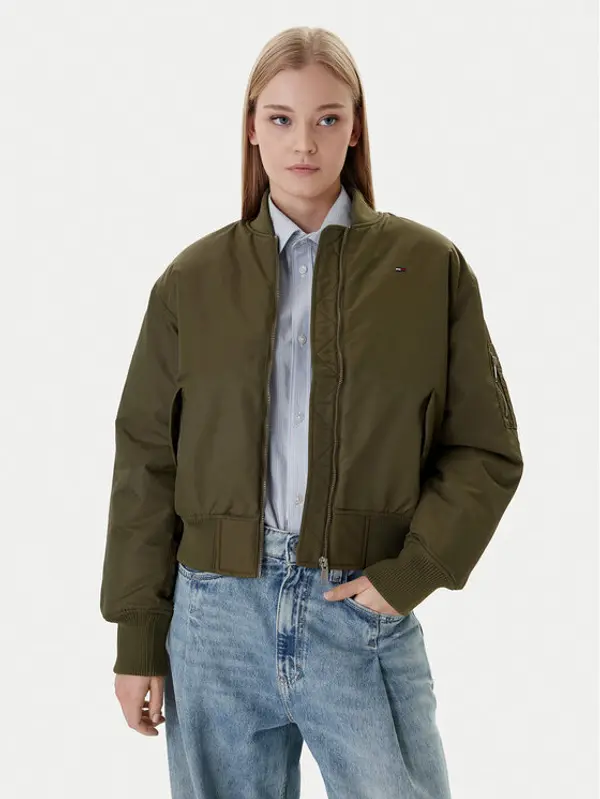 Tommy Jeans Tommy Jeans Bomber Essential DW0DW22046 Zelena Regular Fit