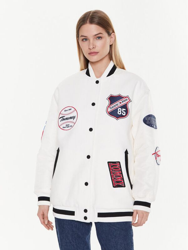 Tommy Jeans Tommy Jeans Bomber Letterman DW0DW14940 Bijela Oversize
