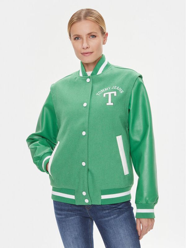 Tommy Jeans Tommy Jeans Bomber Letterman DW0DW15958 Zelena Regular Fit
