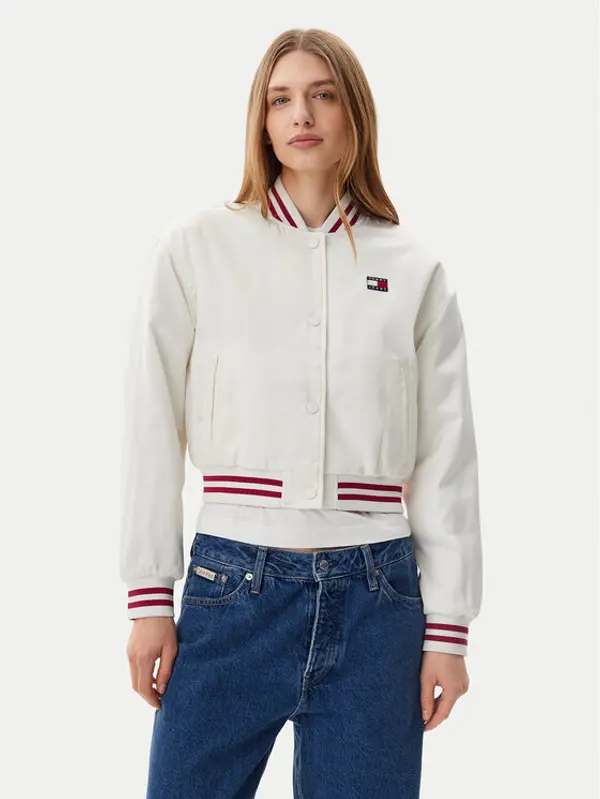 Tommy Jeans Tommy Jeans Bomber Satin Coach DW0DW20229 Bijela Regular Fit