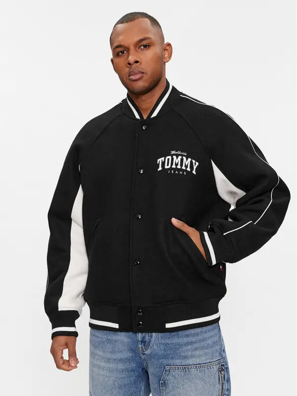 Tommy Jeans Tommy Jeans Bomber Tjm Wool Varsity Bomber DM0DM17884 Crna Regular Fit