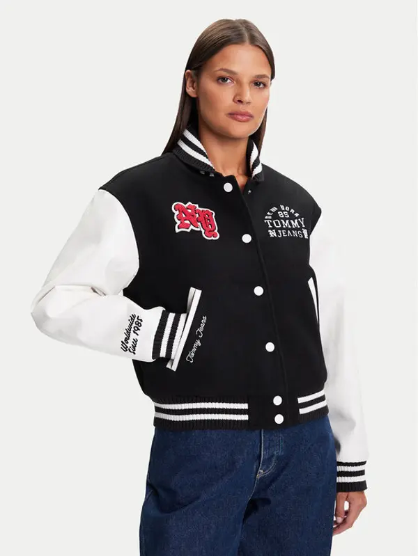 Tommy Jeans Tommy Jeans Bomber Varsity DW0DW21628 Crna Regular Fit