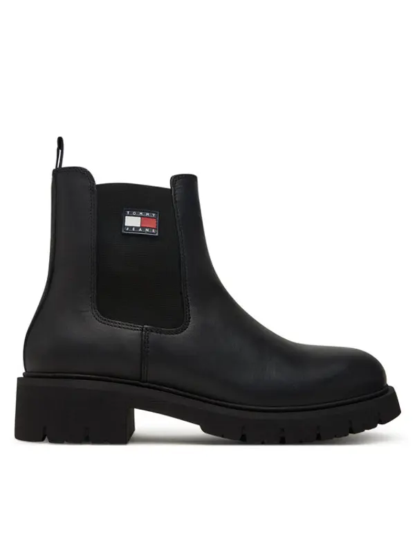 Tommy Jeans Tommy Jeans Chelsea cipele Tjw Chelsea Leather Boot EN0EN02825 Crna