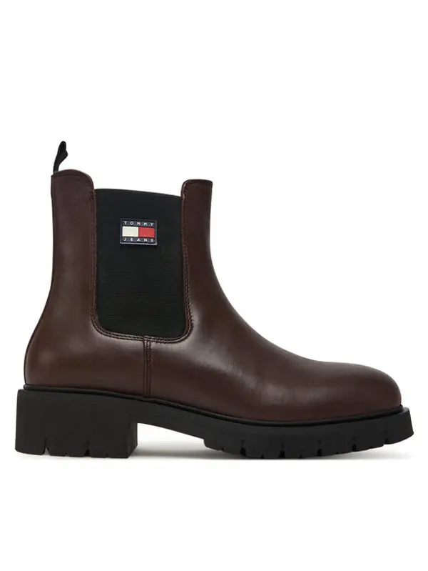 Tommy Jeans Tommy Jeans Chelsea cipele Tjw Chelsea Leather Boot EN0EN02825 Smeđa