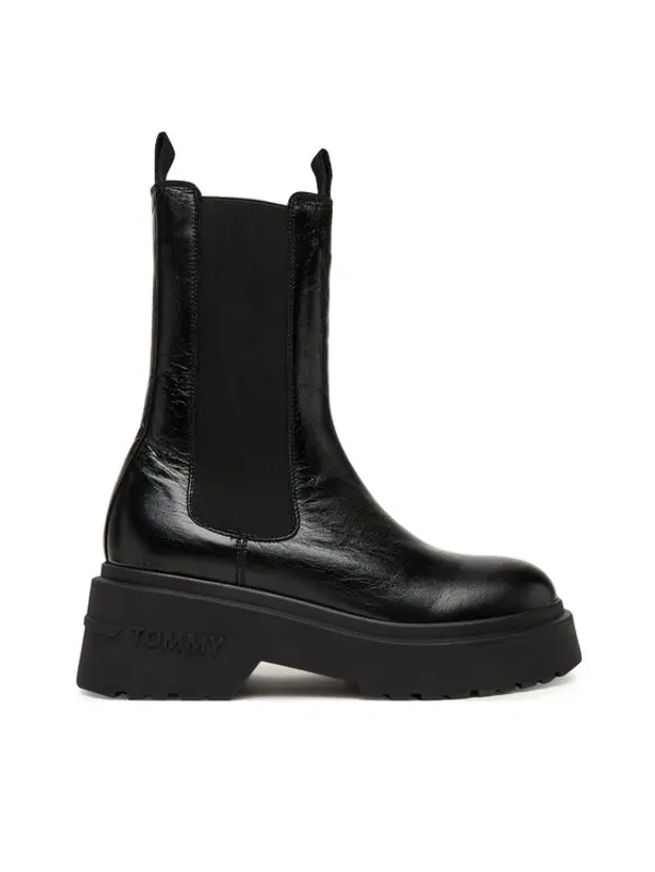Tommy Jeans Tommy Jeans Chelsea cipele Tjw Chunky Shiny EN0EN02888 Crna