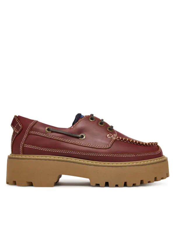 Tommy Jeans Tommy Jeans Cipele Archive '01 Boat Shoe Leather EN0EN03003 Tamnocrvena