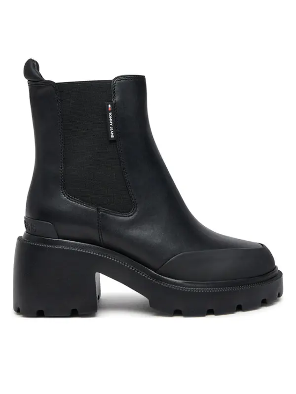 Tommy Jeans Tommy Jeans Čizme Tjw Mid Heel Chelsea Boot EN0EN02681 Crna