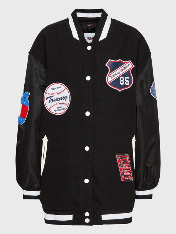 Tommy Jeans Curve Tommy Jeans Curve Bomber Letterman DW0DW15076 Crna Oversize