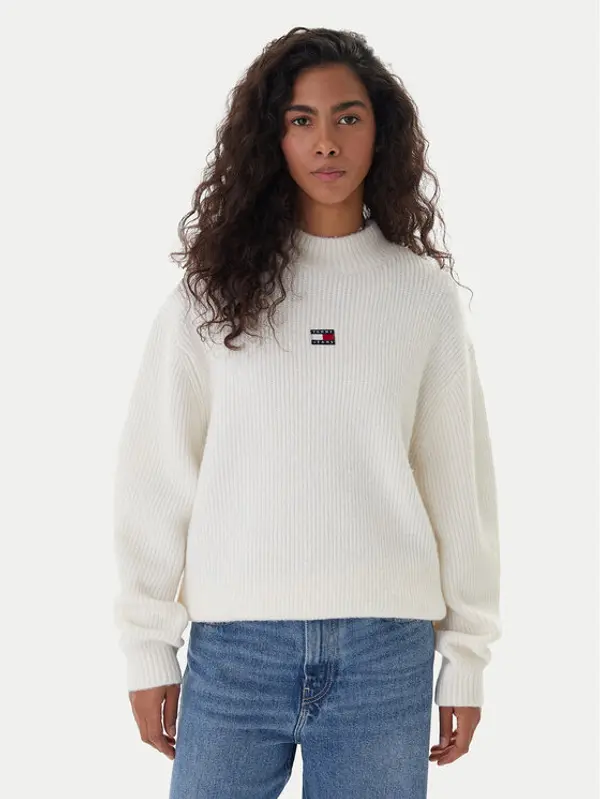 Tommy Jeans Tommy Jeans Dolčevita Badge DW0DW22109 Écru Relaxed Fit
