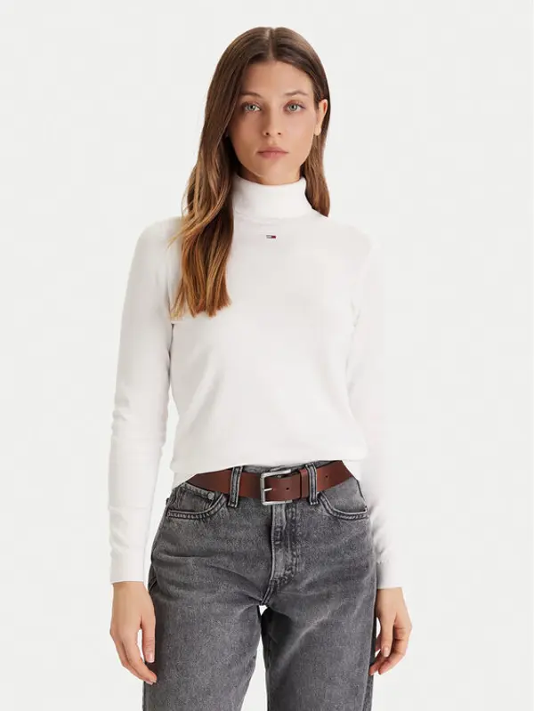Tommy Jeans Tommy Jeans Dolčevita Essential DW0DW21672 Écru Regular Fit