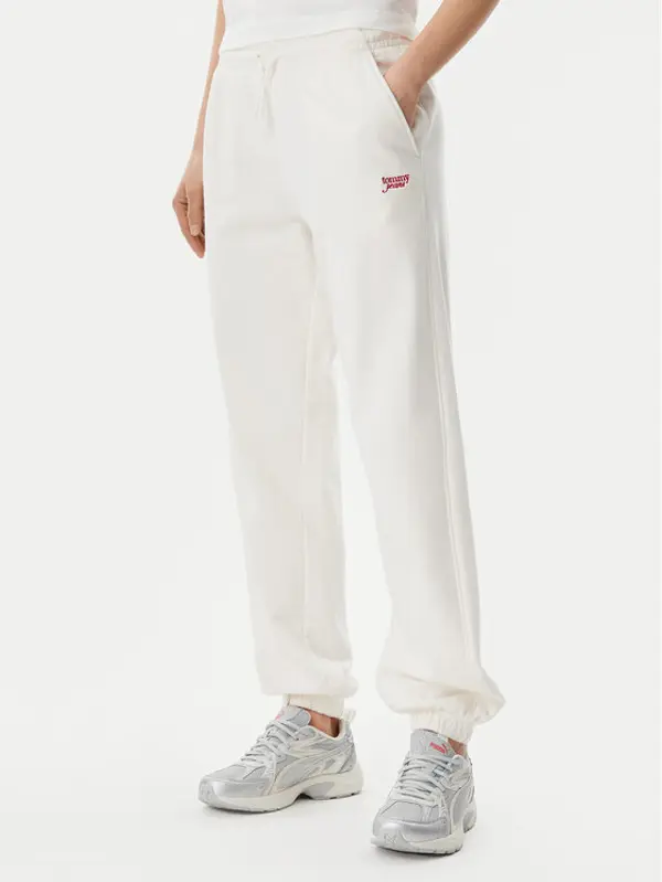 Tommy Jeans Tommy Jeans Donji dio trenerke Script DW0DW20670 Écru Relaxed Fit