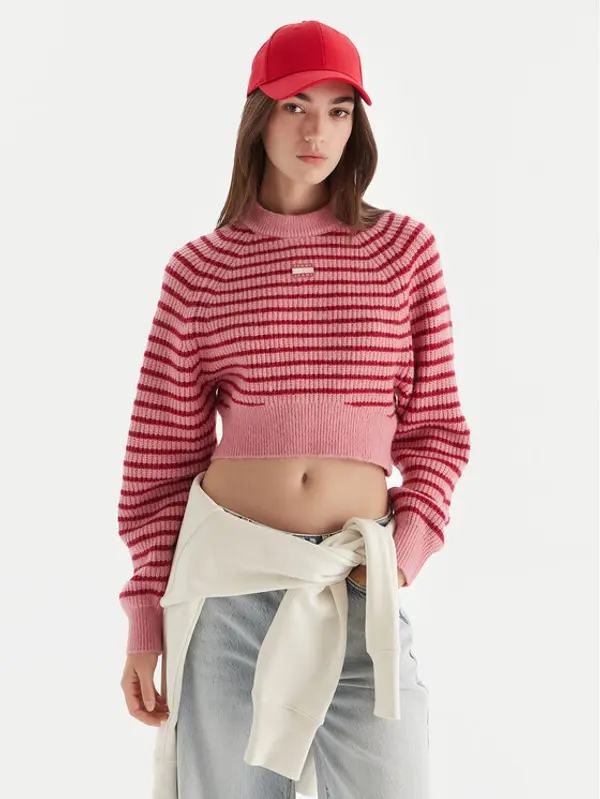 Tommy Jeans Tommy Jeans Džemper Badge DW0DW21677 Ružičasta Regular Fit