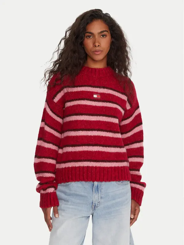 Tommy Jeans Tommy Jeans Džemper Badge DW0DW21679 Crvena Relaxed Fit