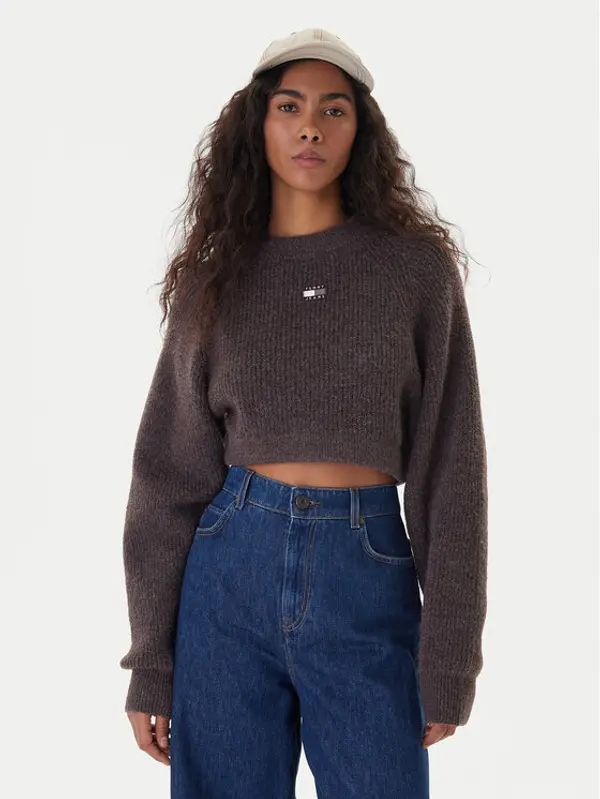 Tommy Jeans Tommy Jeans Džemper Badge DW0DW22024 Smeđa Regular Fit