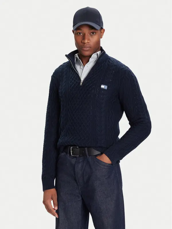 Tommy Jeans Tommy Jeans Džemper DM0DM22103 Tamnoplava Regular Fit
