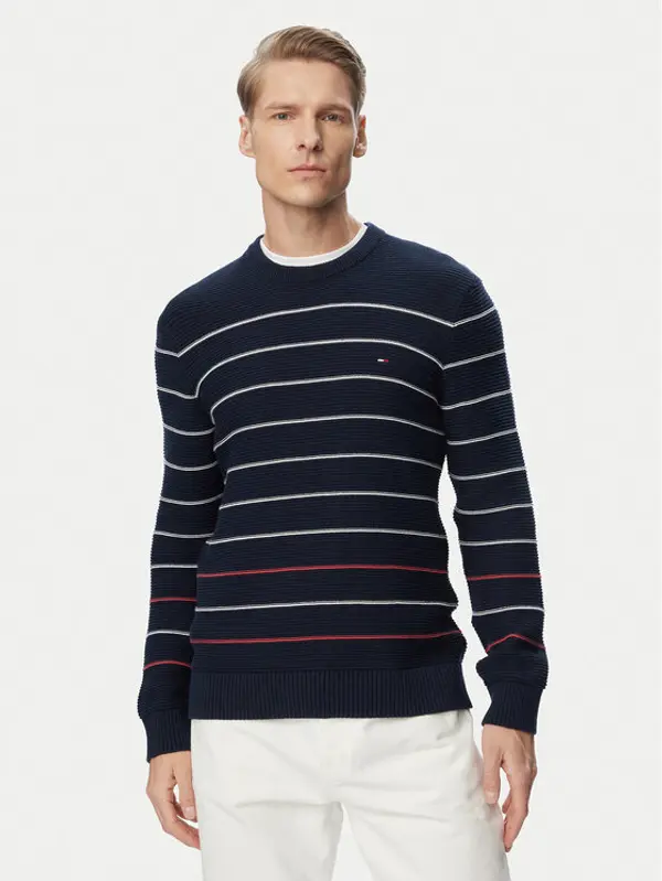 Tommy Jeans Tommy Jeans Džemper DM0DM23384 Tamnoplava Slim Fit