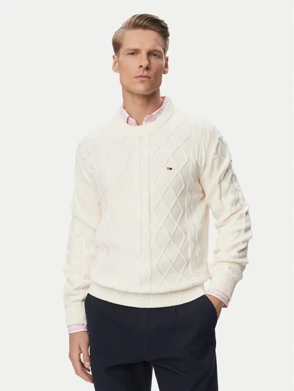 Tommy Jeans Tommy Jeans Džemper DM0DM23405 Krem Regular Fit