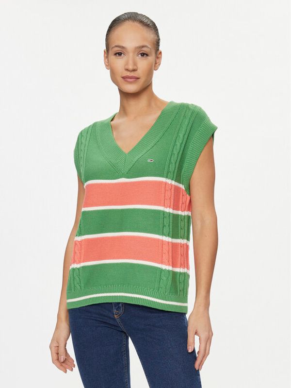 Tommy Jeans Tommy Jeans Džemper DW0DW15855 Zelena Regular Fit