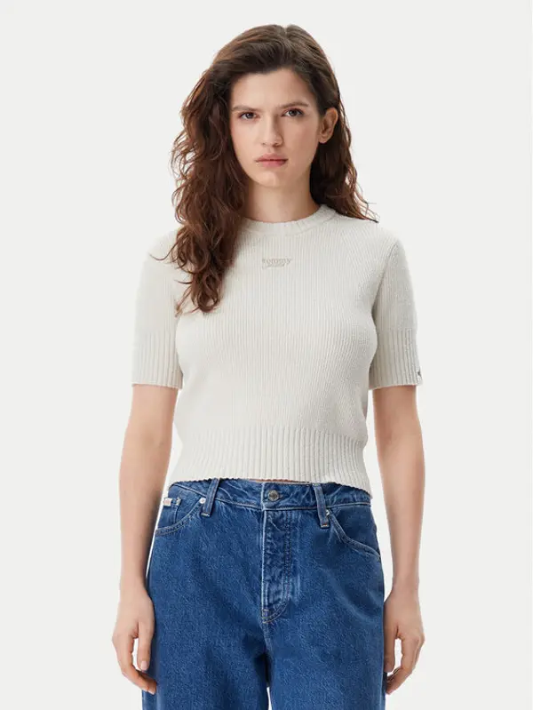 Tommy Jeans Tommy Jeans Džemper DW0DW20380 Bež Regular Fit