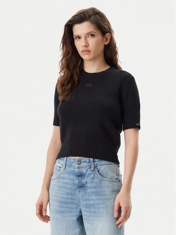 Tommy Jeans Tommy Jeans Džemper DW0DW20380 Crna Regular Fit