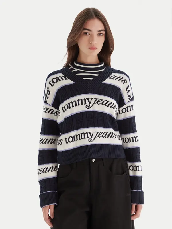 Tommy Jeans Tommy Jeans Džemper DW0DW21682 Tamnoplava Regular Fit