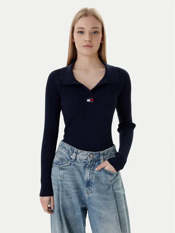 Tommy Jeans Tommy Jeans Džemper DW0DW22036 Tamnoplava Slim Fit