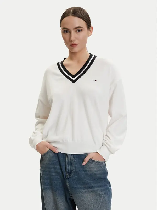 Tommy Jeans Tommy Jeans Džemper DW0DW22778 Bijela Regular Fit