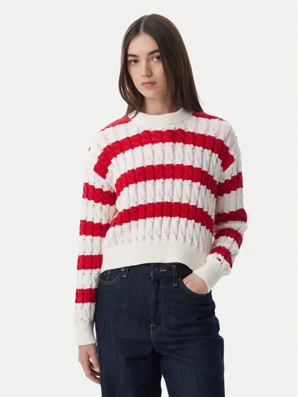 Tommy Jeans Tommy Jeans Džemper DW0DW22926 Crvena Loose Fit