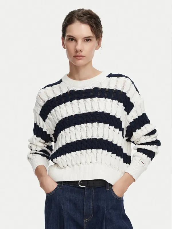Tommy Jeans Tommy Jeans Džemper DW0DW22926 Tamnoplava Loose Fit