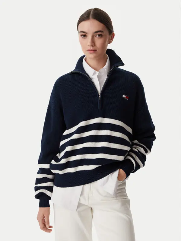 Tommy Jeans Tommy Jeans Džemper DW0DW22928 Tamnoplava Regular Fit