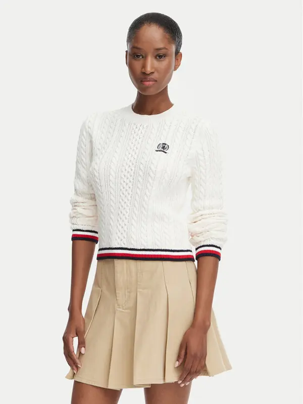 Tommy Jeans Tommy Jeans Džemper DW0DW22933 Bijela Regular Fit