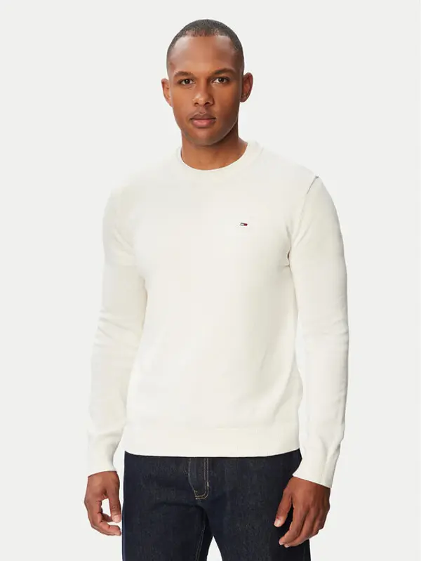 Tommy Jeans Tommy Jeans Džemper Essential DM0DM22853 Bijela Slim Fit