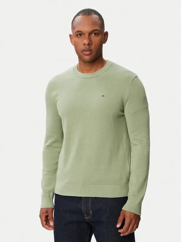 Tommy Jeans Tommy Jeans Džemper Essential DM0DM22853 Zelena Slim Fit