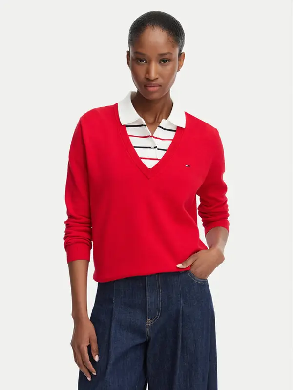 Tommy Jeans Tommy Jeans Džemper Essential DW0DW19888 Crvena Regular Fit