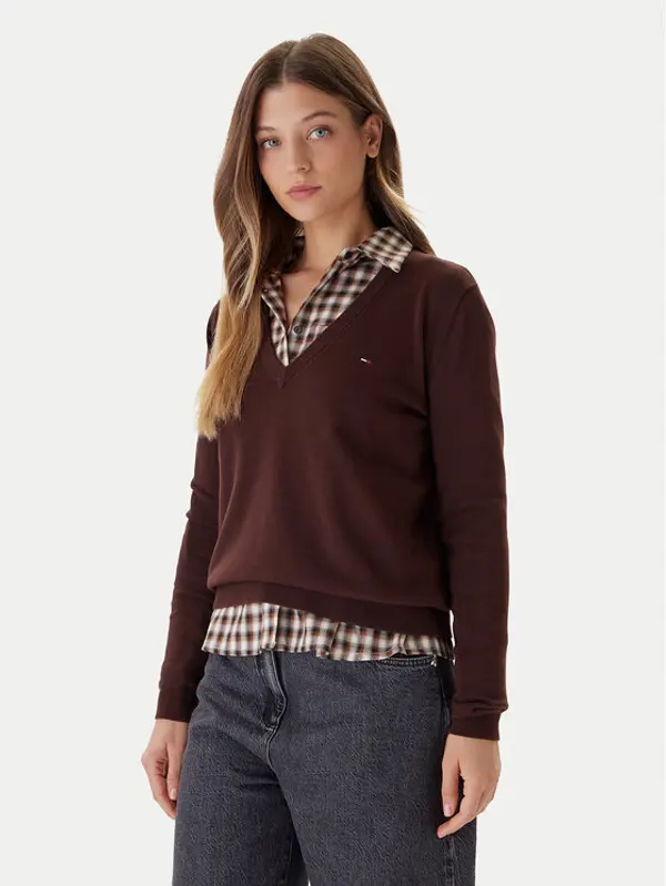 Tommy Jeans Tommy Jeans Džemper Essential DW0DW19888 Smeđa Regular Fit