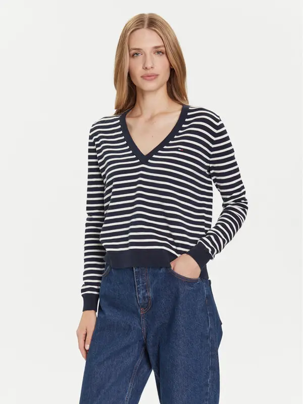Tommy Jeans Tommy Jeans Džemper Essential DW0DW19888 Tamnoplava Regular Fit