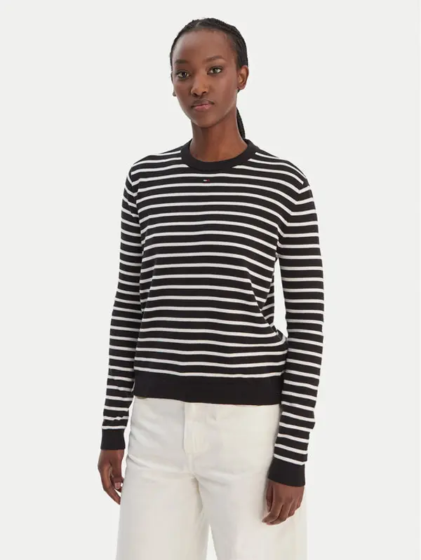 Tommy Jeans Tommy Jeans Džemper Essential DW0DW20159 Crna Regular Fit