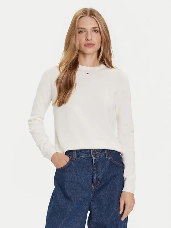 Tommy Jeans Tommy Jeans Džemper Essential DW0DW20159 Écru Regular Fit