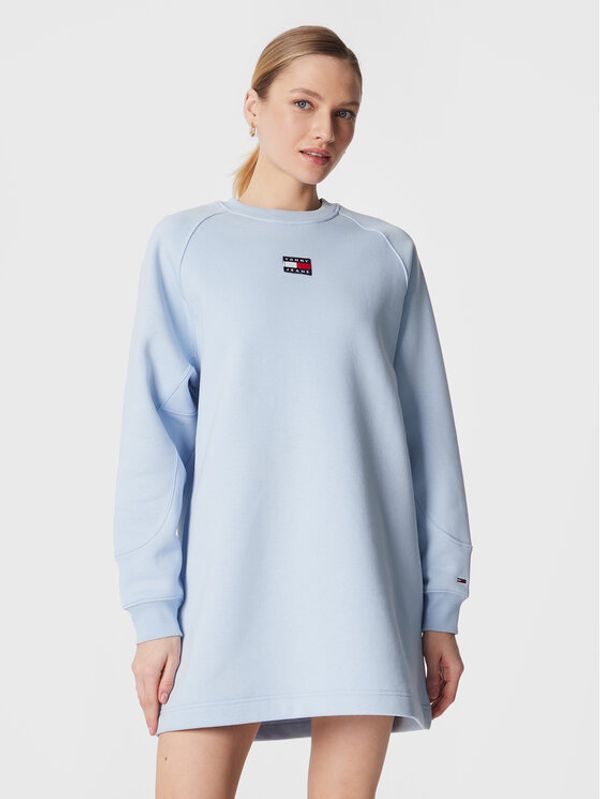 Tommy Jeans Tommy Jeans Džemper haljina Badge DW0DW15046 Svijetloplava Regular Fit
