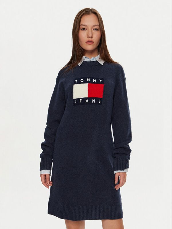 Tommy Jeans Tommy Jeans Džemper haljina DW0DW18719 Tamnoplava Loose Fit