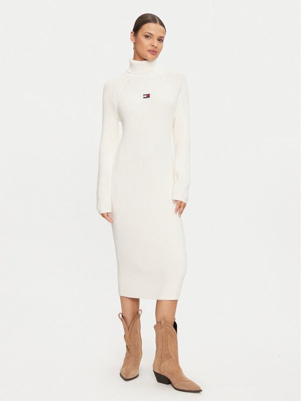 Tommy Jeans Tommy Jeans Džemper haljina DW0DW19815 Écru Regular Fit