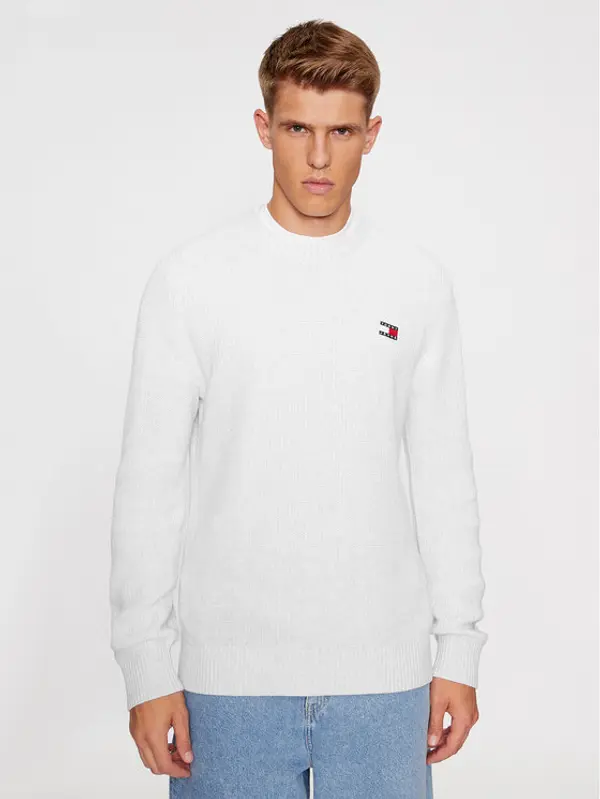 Tommy Jeans Tommy Jeans Džemper Tonal Xs Badge DM0DM17776 Siva Regular Fit