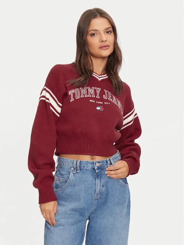 Tommy Jeans Tommy Jeans Džemper Varsity DW0DW18692 Crvena Relaxed Fit