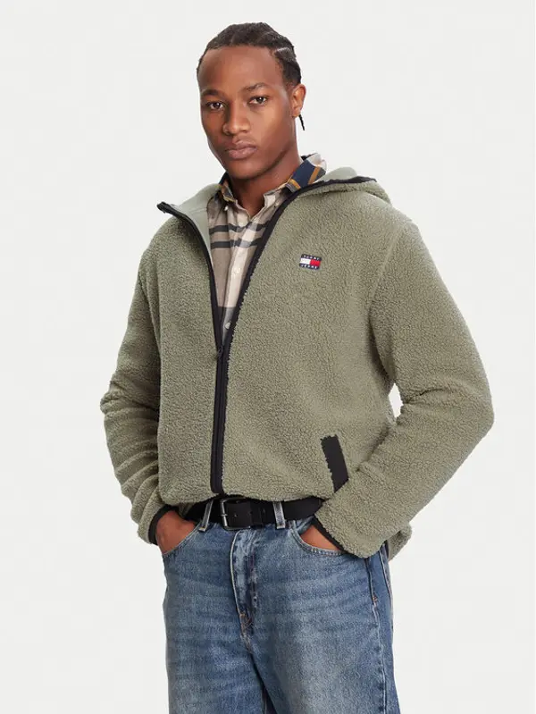 Tommy Jeans Tommy Jeans Flis DM0DM19224 Zelena Regular Fit