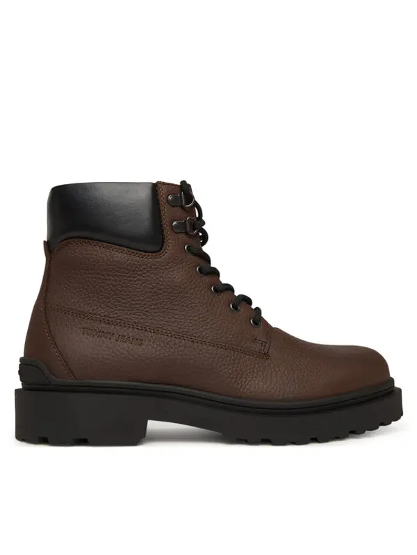 Tommy Jeans Tommy Jeans Gležnjače Tjm Lace Up Boot Leather EM0EM01629 Smeđa