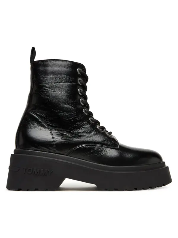 Tommy Jeans Tommy Jeans Gležnjače Tjw Chunky Shiny EN0EN02848 Crna