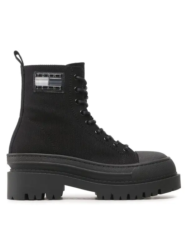 Tommy Jeans Tommy Jeans Gležnjače Tjw Foxing Canvas EN0EN02216 Crna