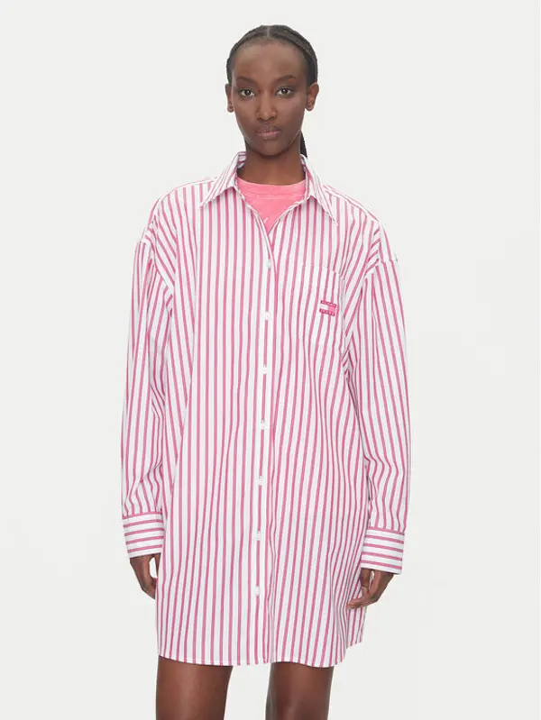 Tommy Jeans Tommy Jeans Haljina košulja DW0DW21122 Ružičasta Relaxed Fit